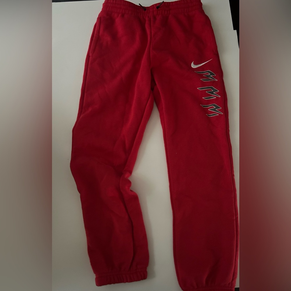 Nike Kids Red Sweatpants with White Logo